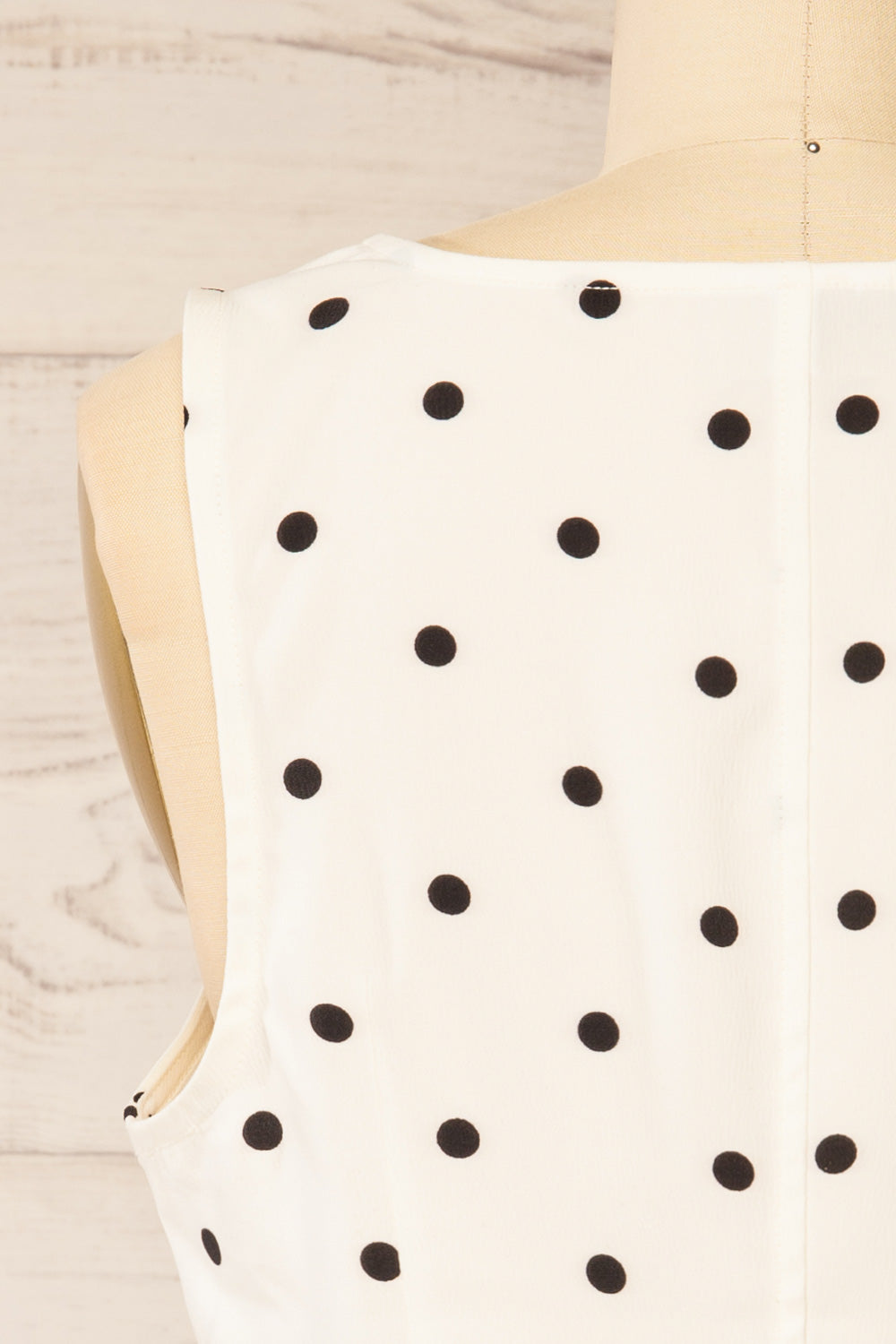 Raisen Polka Dot Sleeveless White Top with Front Tie | La petite garçonne back