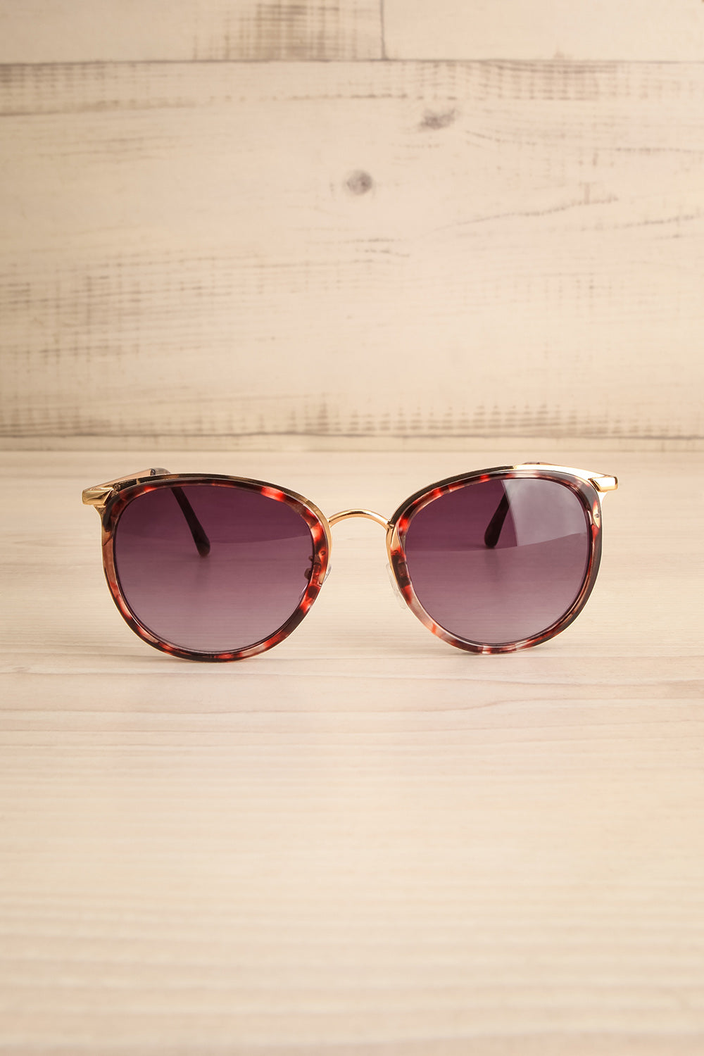 Rajah Tortoiseshell Sunglasses w/ Gold Accents | La petite garçonne front view