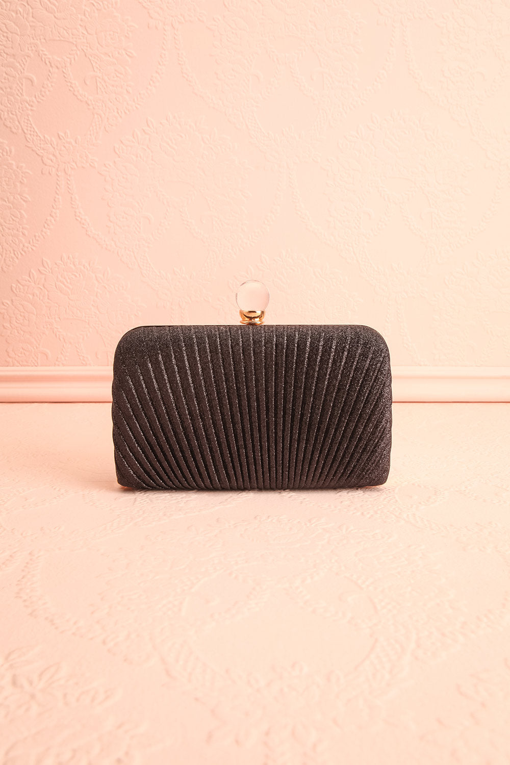 Raje Black Sparkly Evening Clutch | Boutique 1861 front view