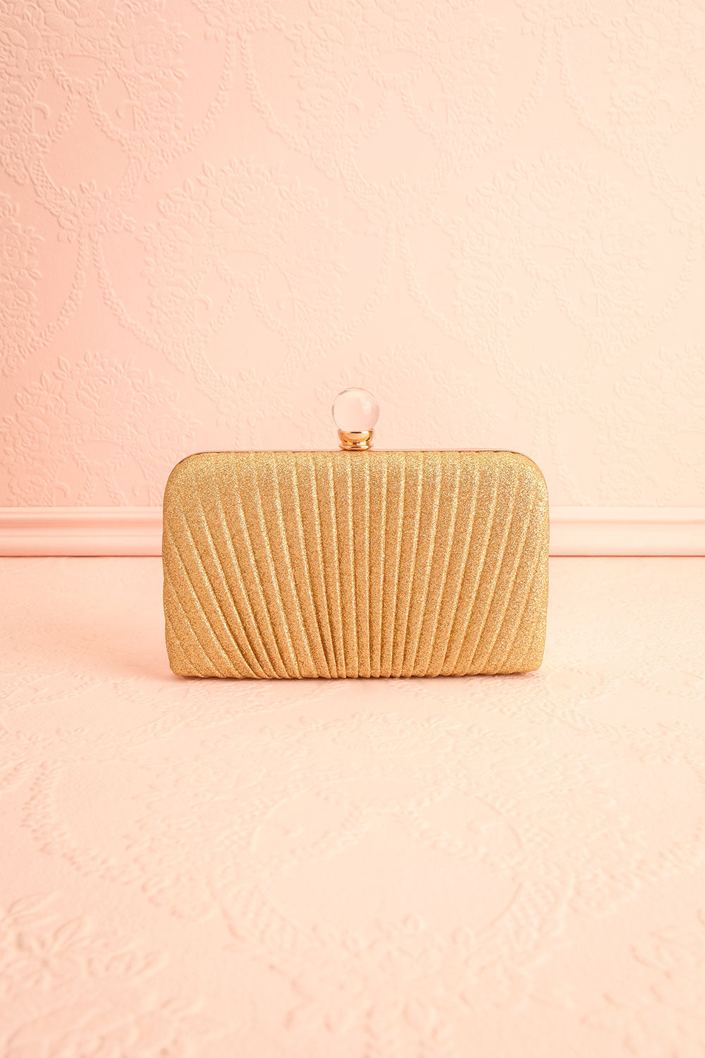 Raje Gold Sparkly Evening Clutch | Boutique 1861 front view