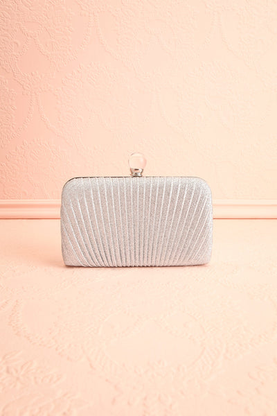 Raje Silver Sparkly Evening Clutch | Boutique 1861 front view