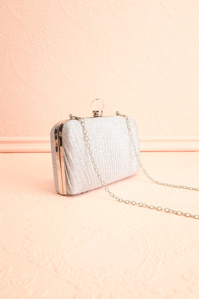 Raje Silver Sparkly Evening Clutch | Boutique 1861 side view