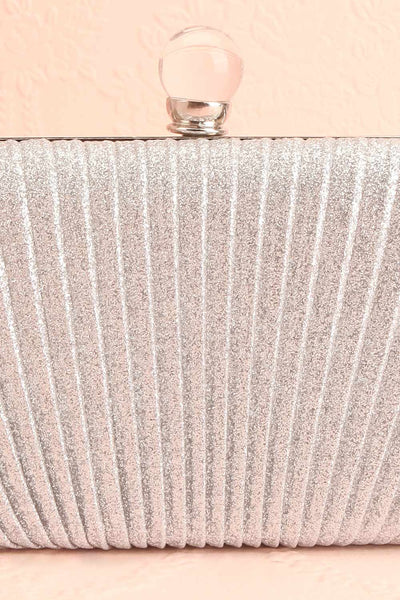 Raje Silver Sparkly Evening Clutch | Boutique 1861 front close-up