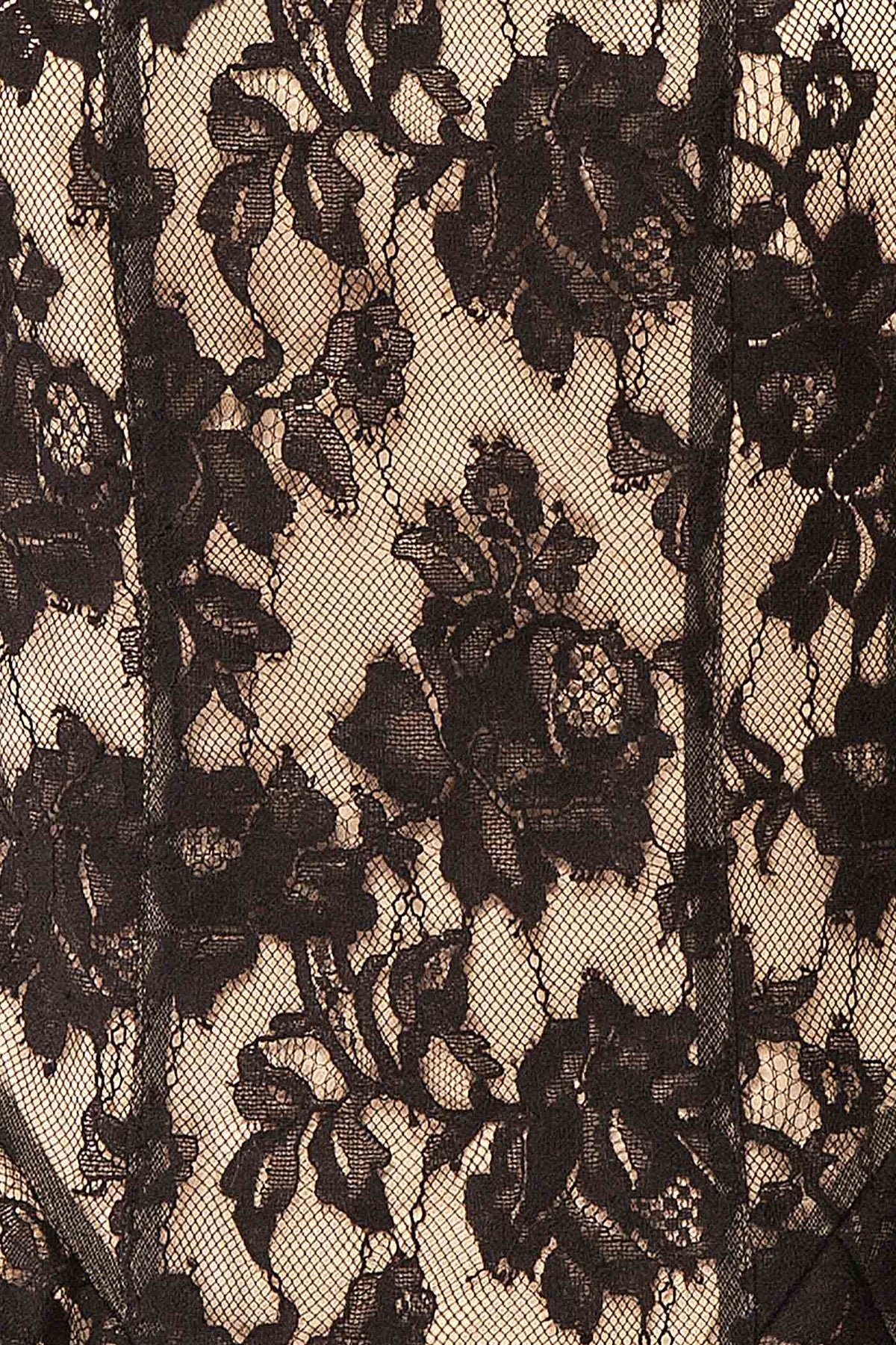 Ralline | Black Floral Lace Short Dress
