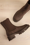 flat lay of Ramea Brown Ankle Boots with Matte Finish at La petite garçonne