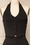 Ramses Black Jumpsuit w/ Halter-Neck Vest Top | La petite garçonne front