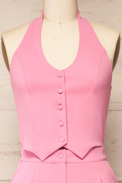 Ramses Pink Jumpsuit w/ Halter-Neck Vest Top | La petite garçonne front