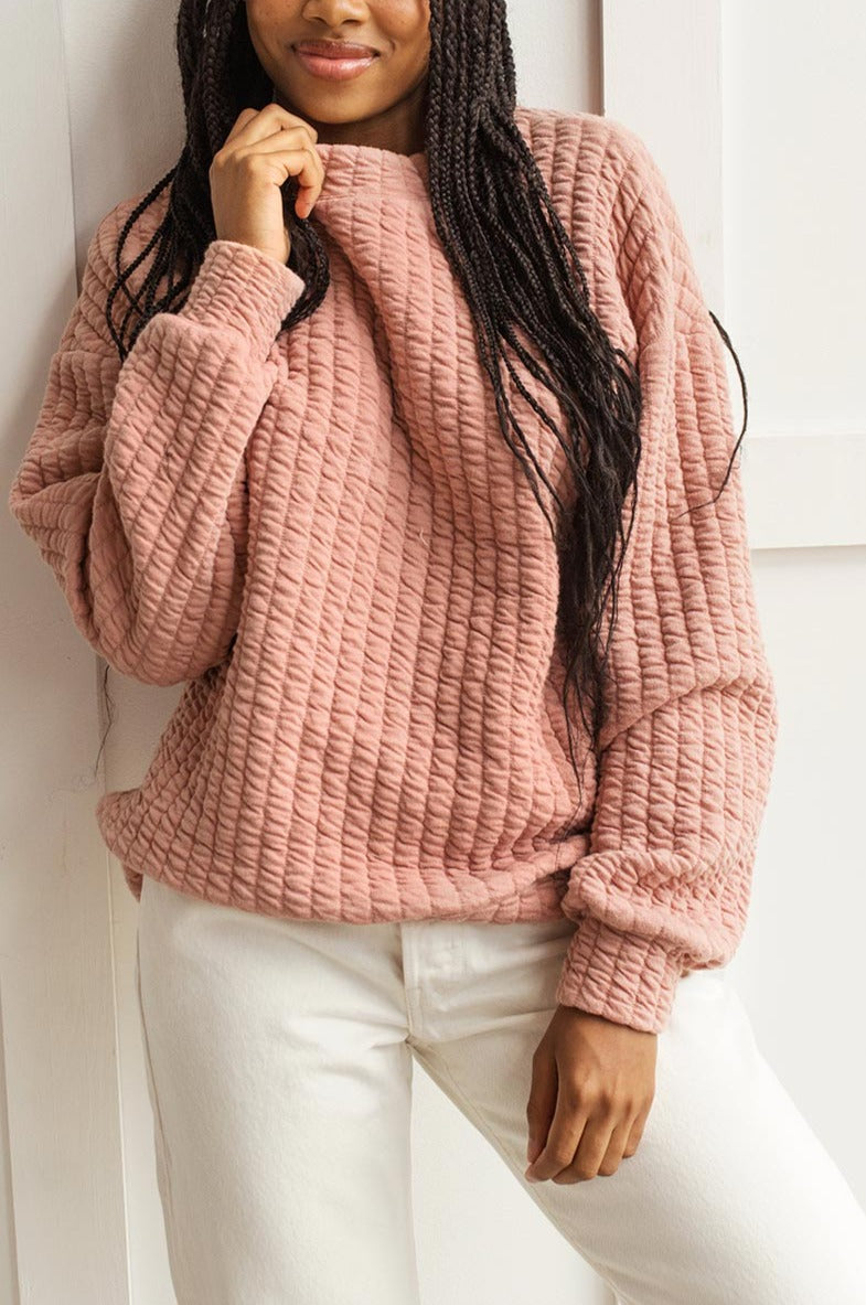 Dailystory Raquel Blush Round Collar Sweater | La petite garçonne on model