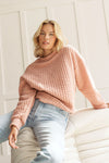 Raquel Blush Round Collar Sweater | La petite garçonne model detail