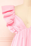 Rarau Pink Babydoll Dress w/ Tie Back | Boutique 1861 front close-up