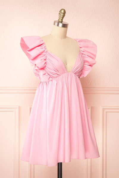 Rarau Pink Babydoll Dress w/ Tie Back | Boutique 1861 side view
