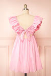 Rarau Pink Babydoll Dress w/ Tie Back | Boutique 1861 back view