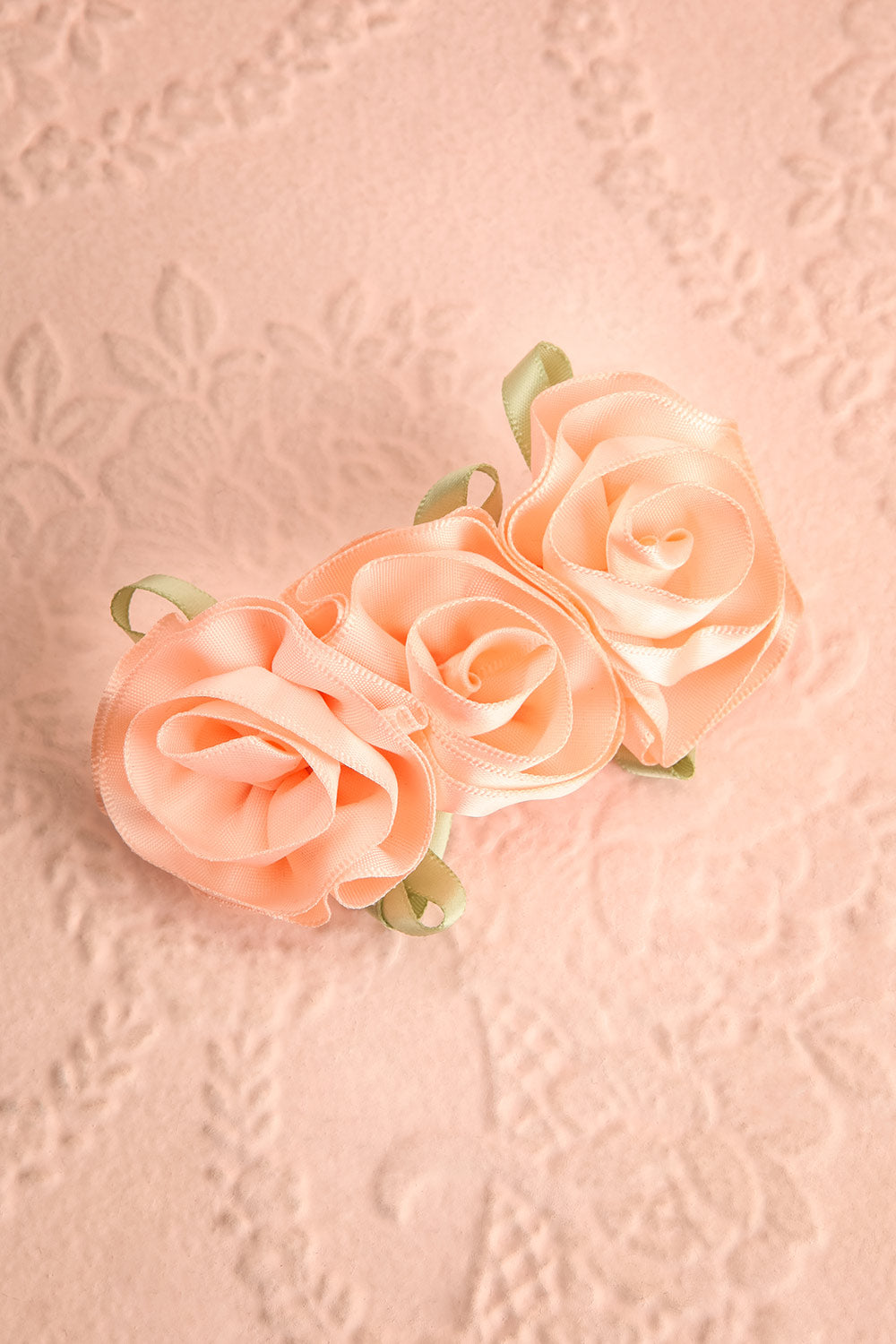 Rauza Barrette w/ Pink Satin Flowers | Boutique 1861