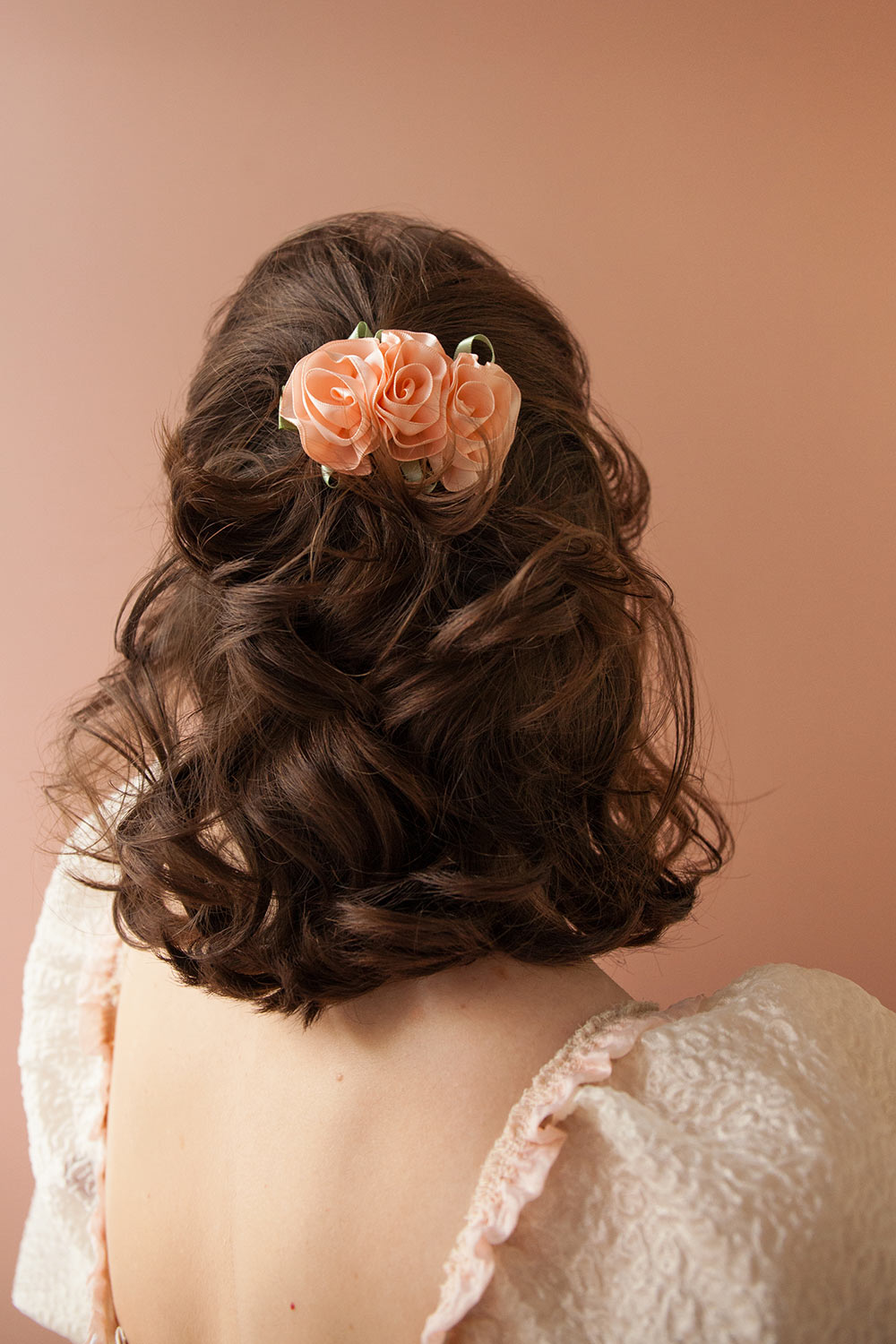 Rauza Barrette w/ Pink Satin Flowers | Boutique 1861 model