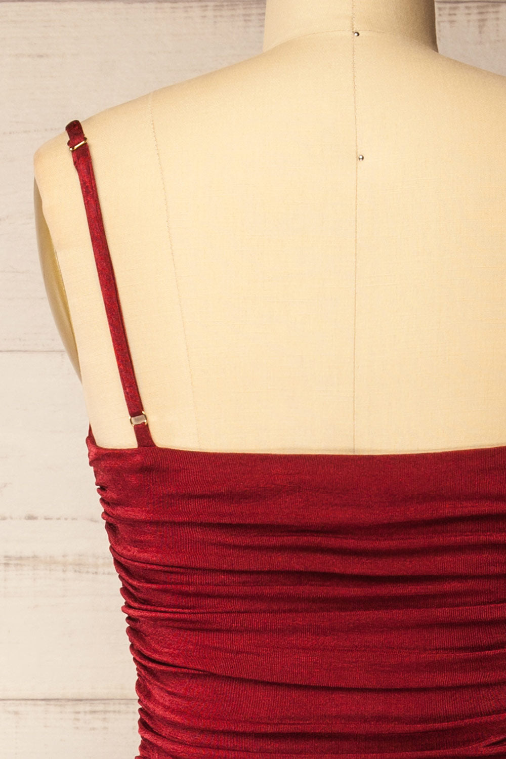 Redclife Long Fitted Burgundy Dress | La petite garçonne back