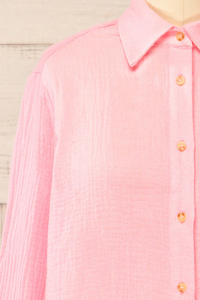 Remington Pink Long Translucent Shirt | La petite garçonne front