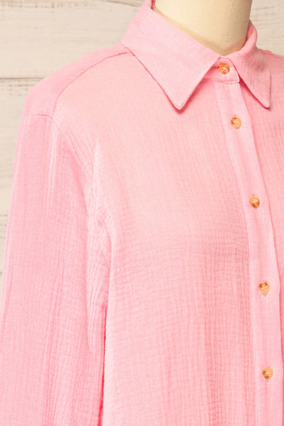 Remington Pink Long Translucent Shirt | La petite garçonne side