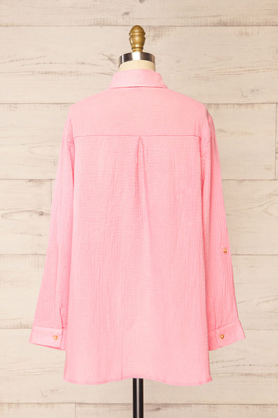 Remington Pink Long Translucent Shirt | La petite garçonne back view