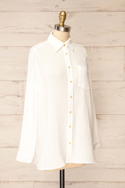 Remington White Long Translucent Shirt | La petite garçonne side view