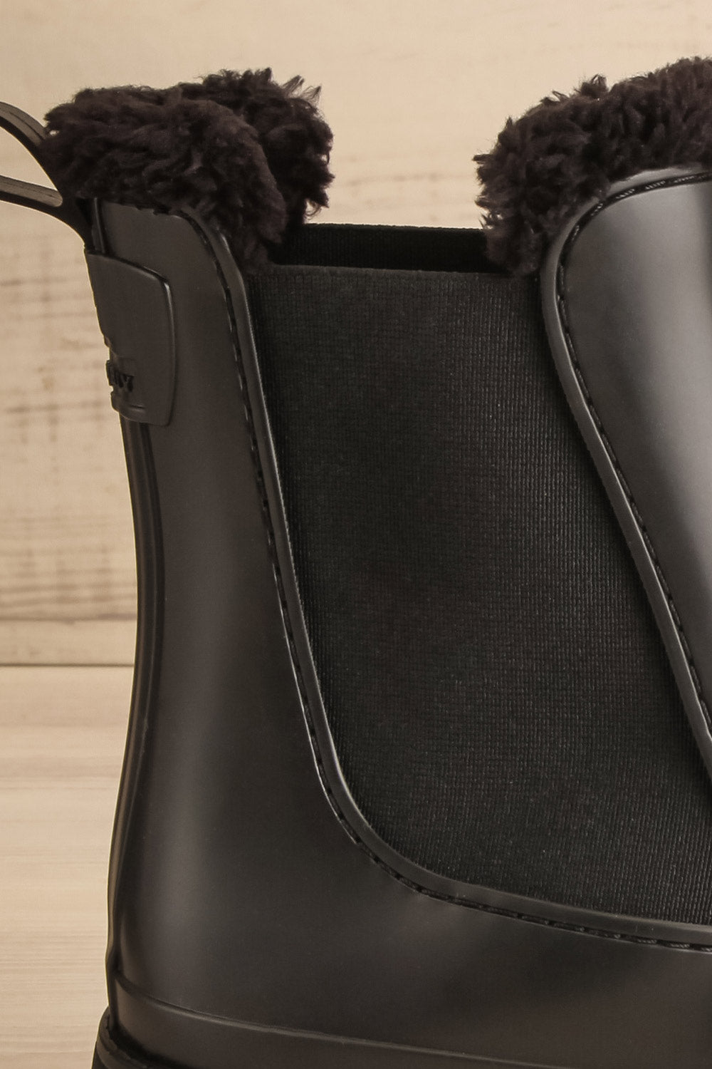 Renie Black Faux-Fur Lined Winter Boots | La petite garçonne side back close-up