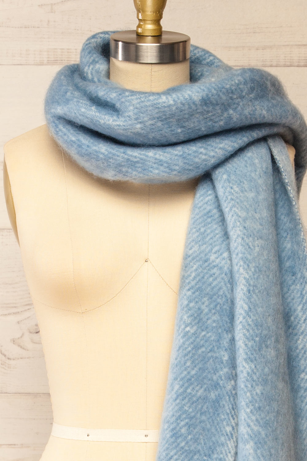 Requi Blue Oversized Soft Knit Scarf | La petite garçonne  side