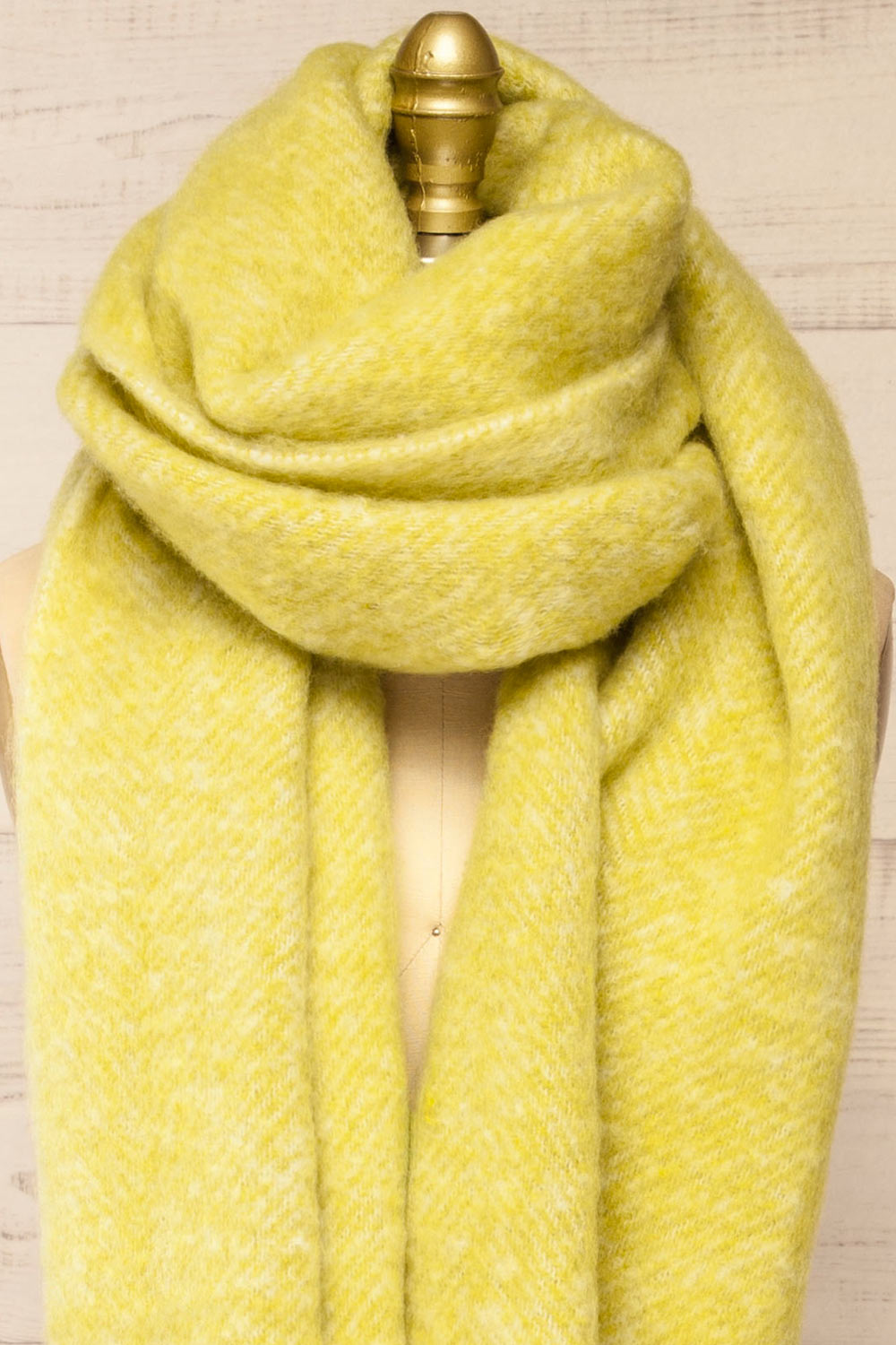 Requi Green Oversized Soft Knit Scarf | La petite garçonne  front