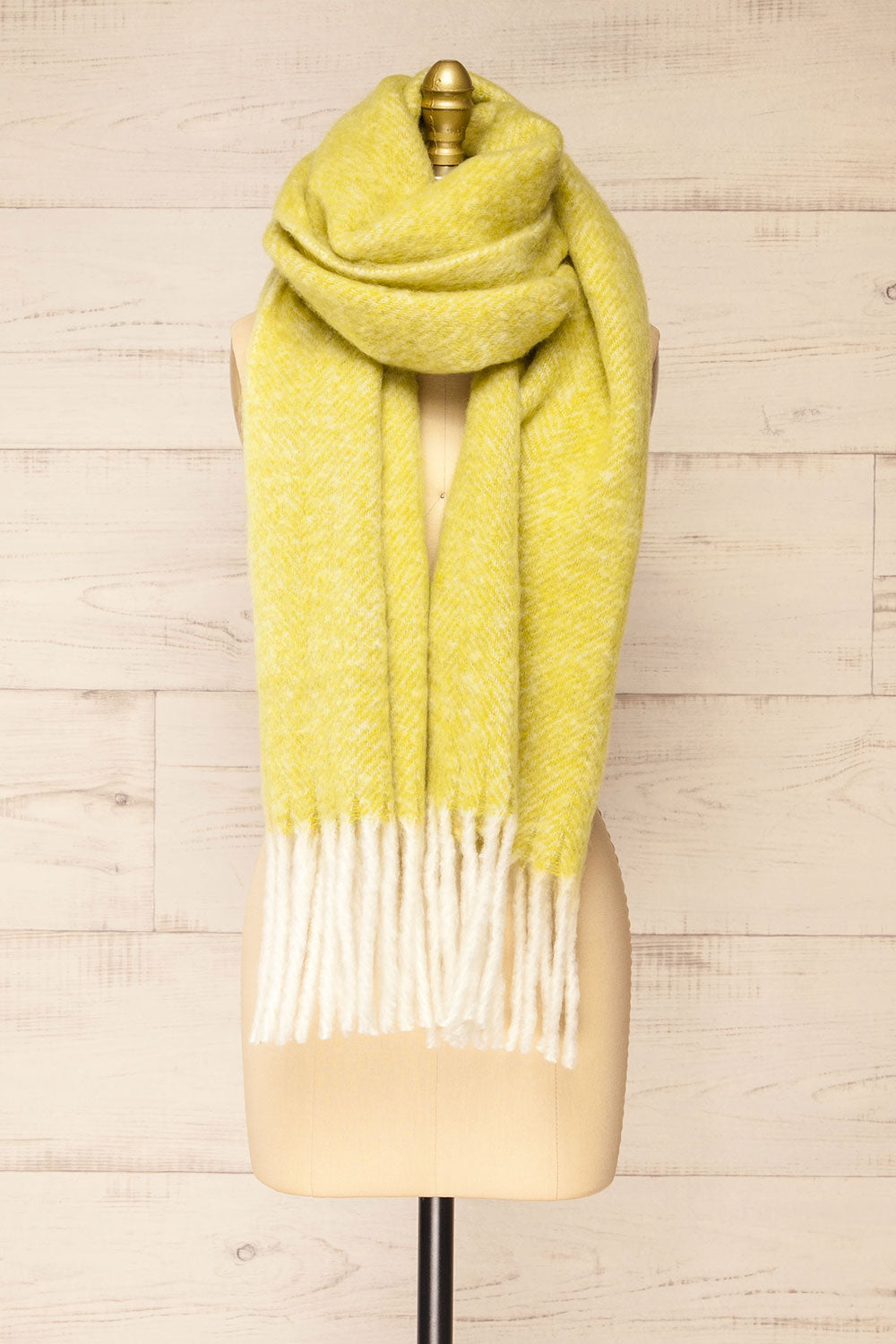 Requi Green Oversized Soft Knit Scarf | La petite garçonne  front view