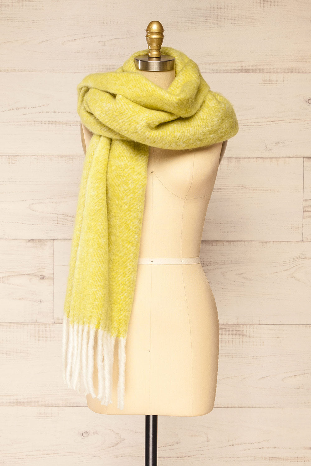 Requi Green Oversized Soft Knit Scarf | La petite garçonne side view