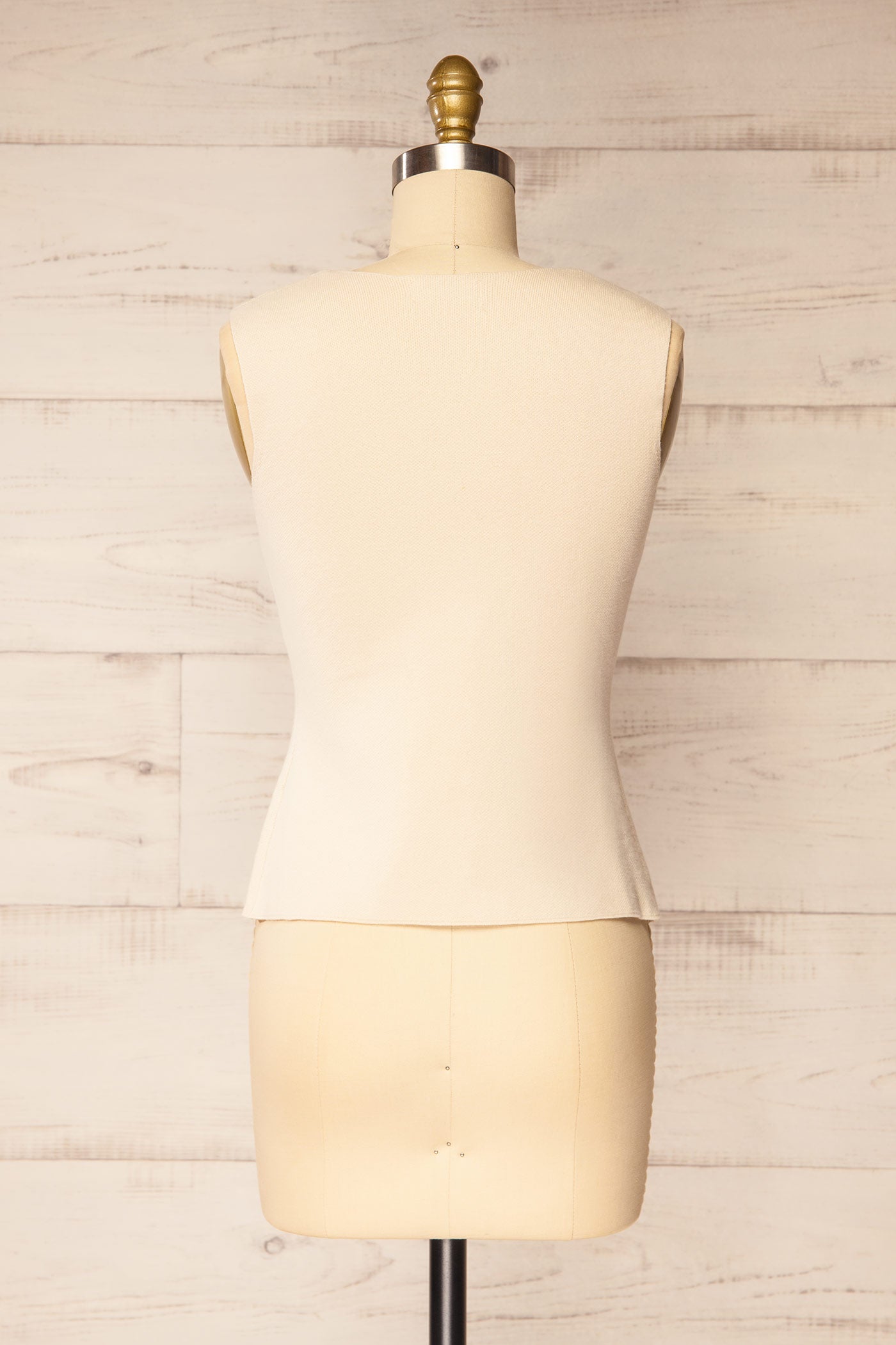 Rewari Beige | Knitted Vest with Golden Buttons