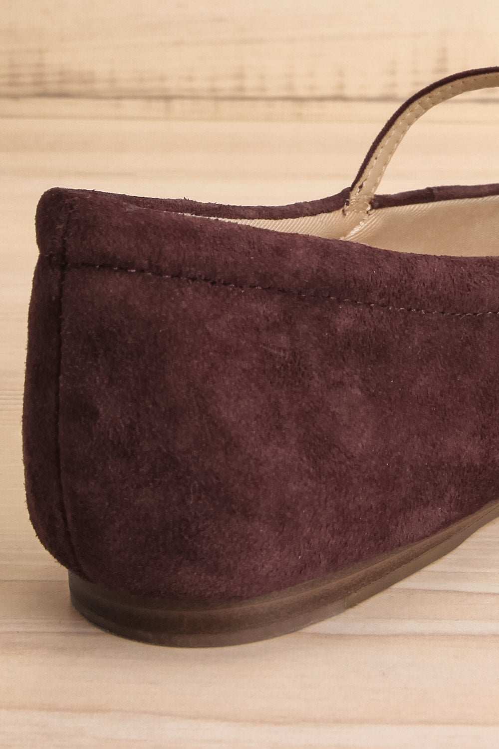 Reyes Burgundy Suede Ballerina Flats | La petite garçonne back