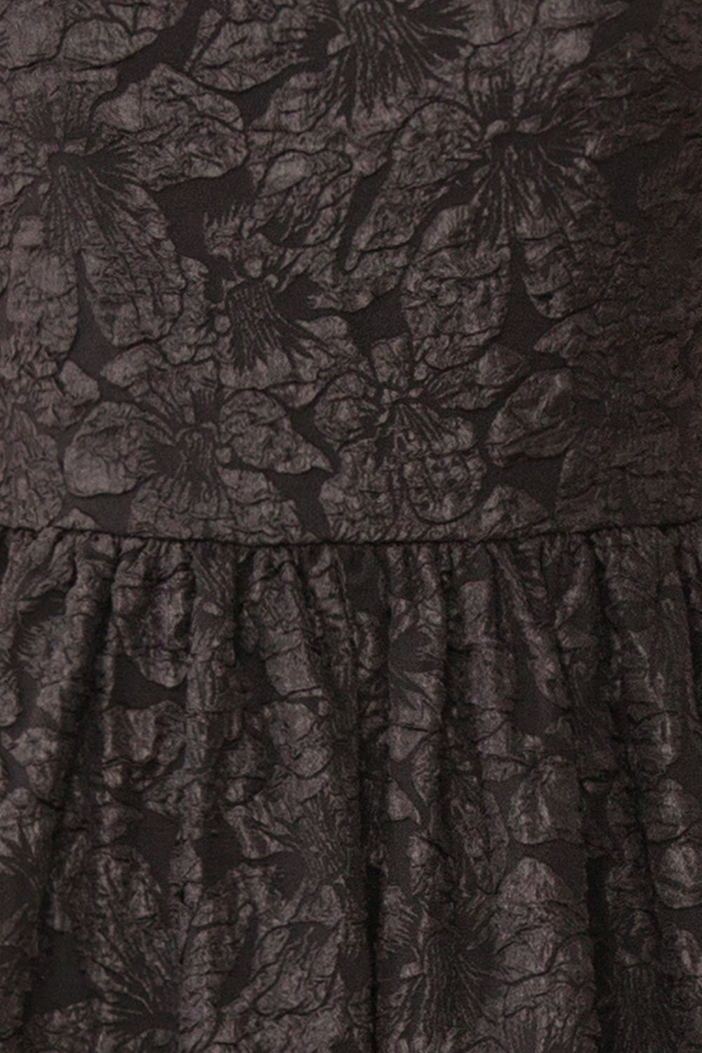 Reyna Black Long Textured Floral Dress | Boutique 1861 fabric