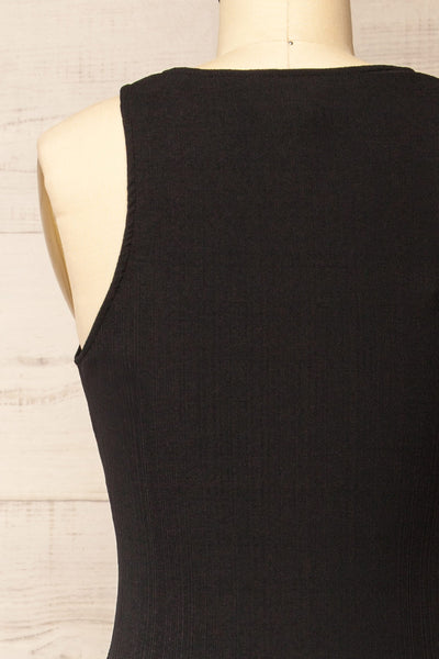 Reynosa Asymmetrical Black Midi Dress | La petite garçonne back