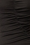 Reynosa Asymmetrical Black Midi Dress | La petite garçonne fabric