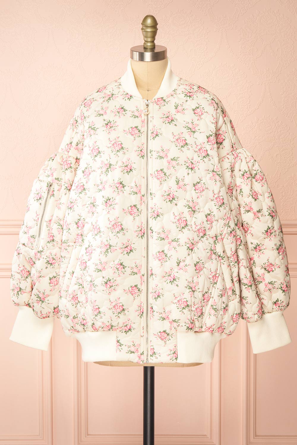 Rheane Oversized Quilted Floral Jacket | Boutique 1861 front view