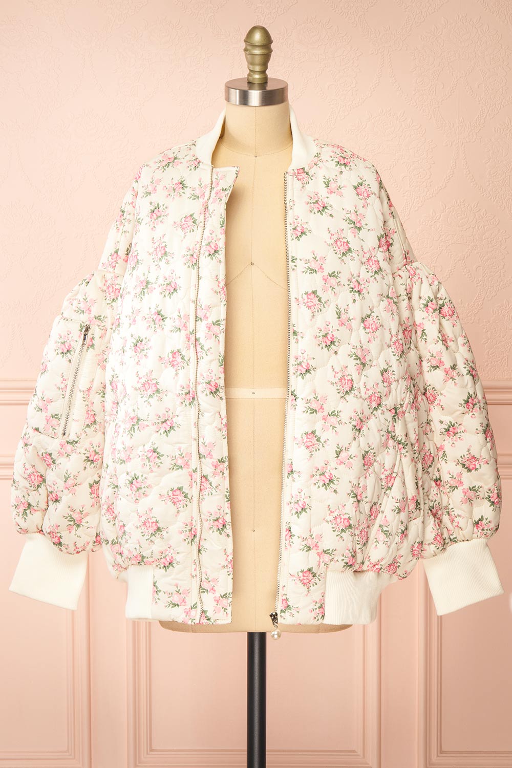 Rheane Oversized Quilted Floral Jacket | Boutique 1861 open view