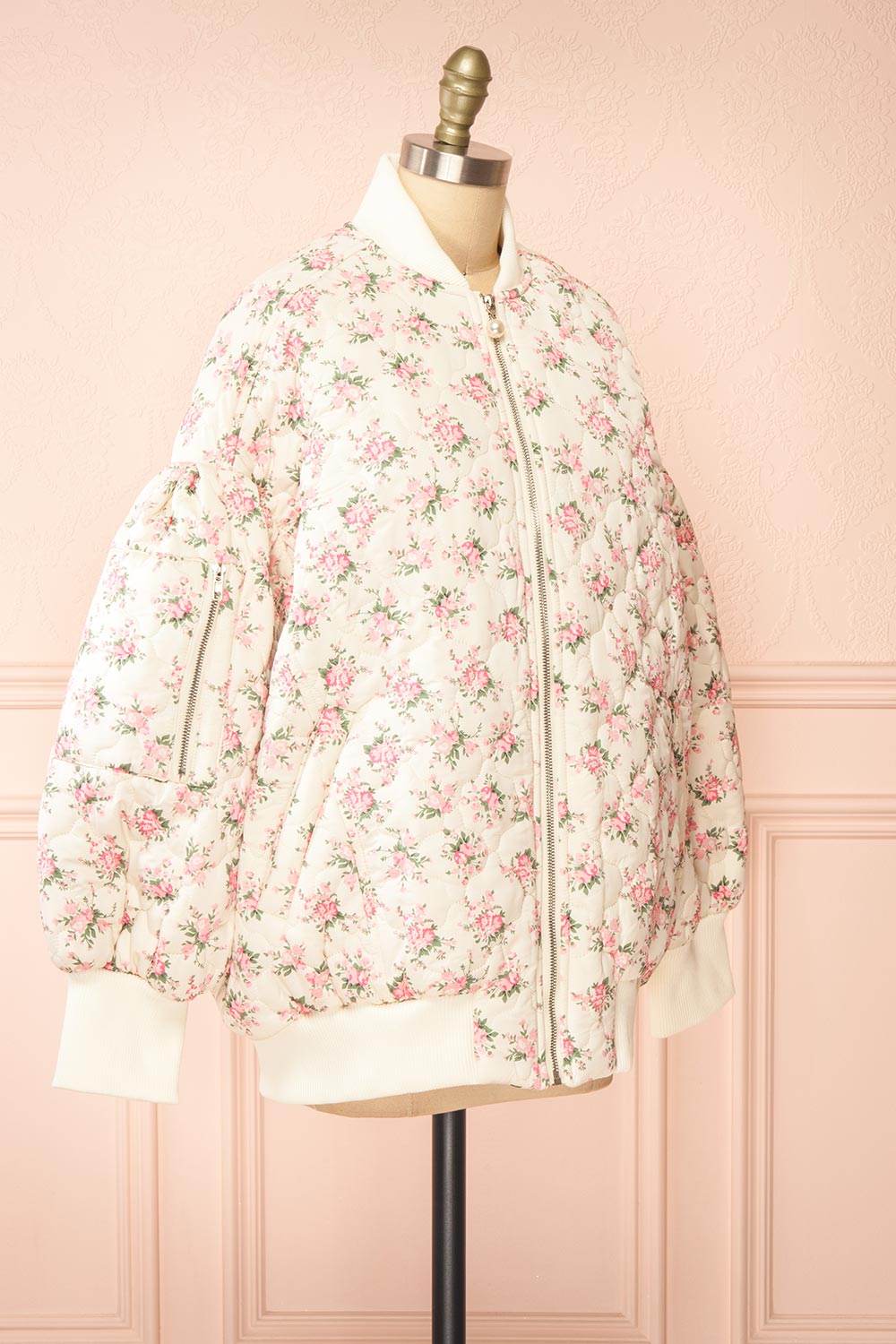 Rheane Oversized Quilted Floral Jacket | Boutique 1861 side view