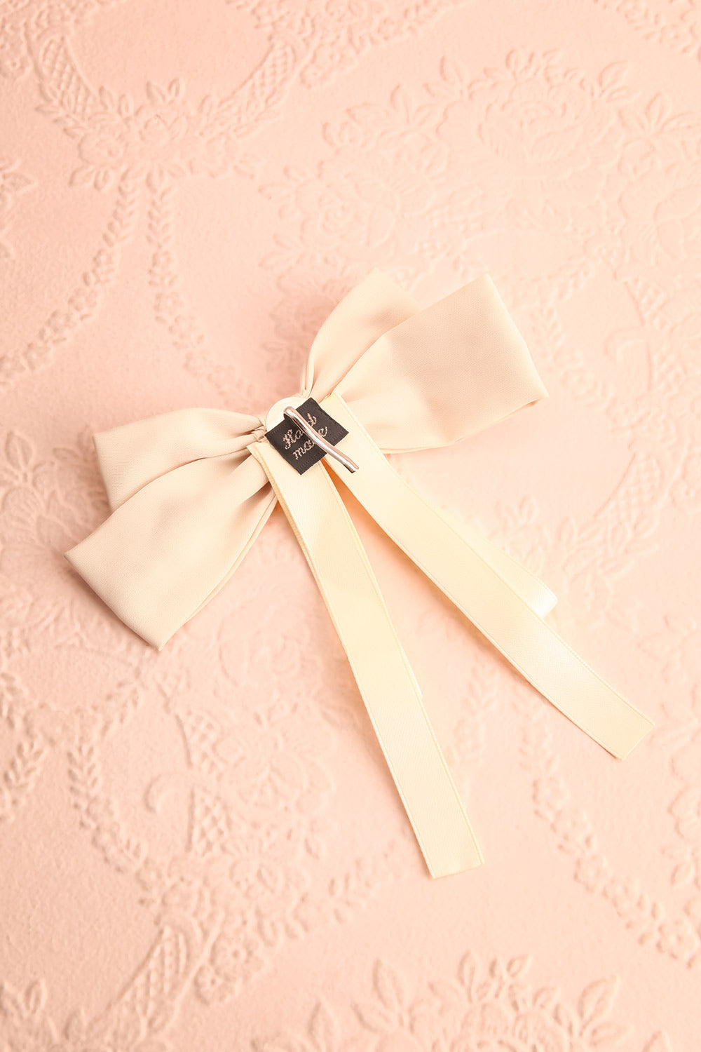 Rhena Ivory Ponytail Hook Hair Bow | Boutique 1861 back view