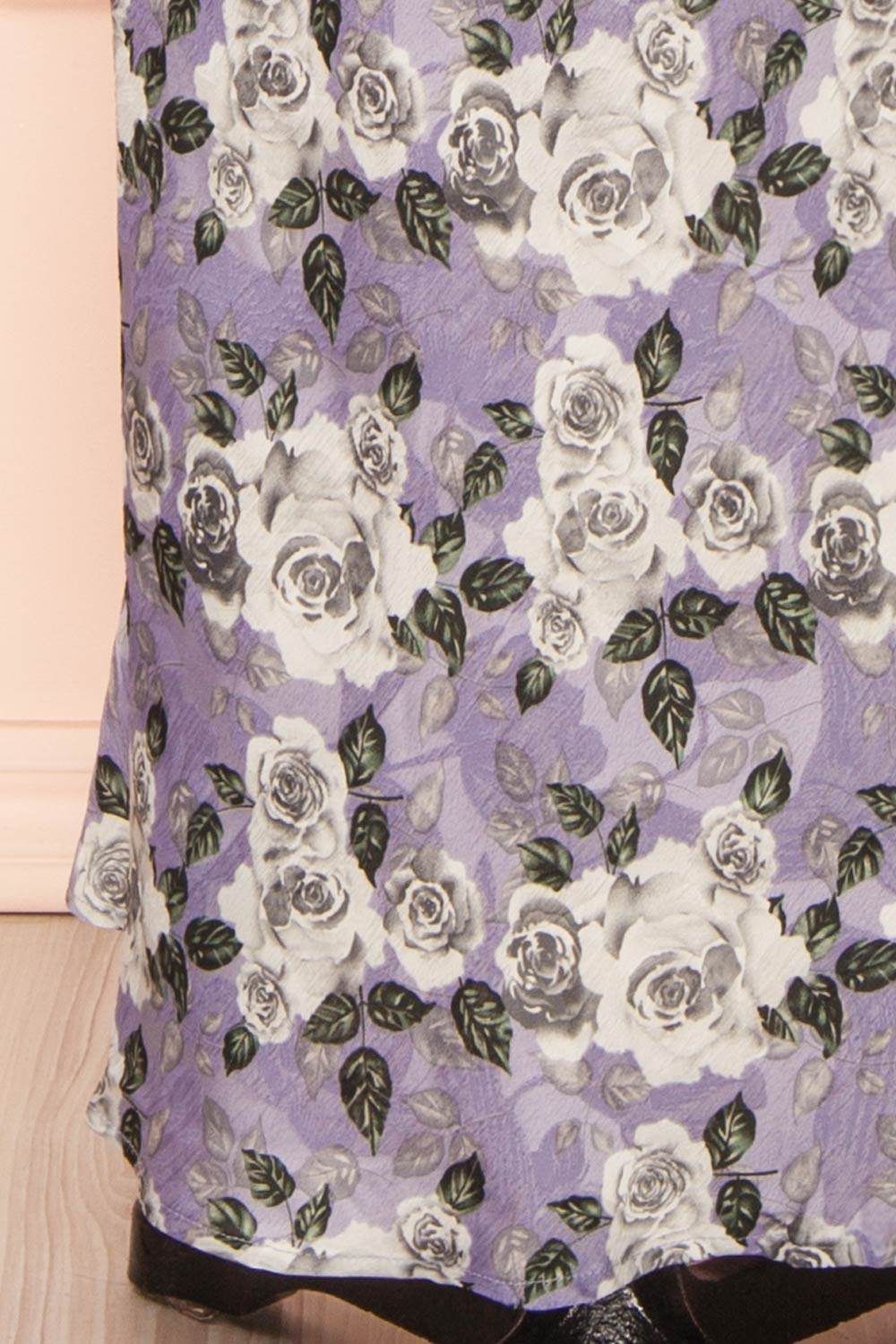 Rhosyn Lavender Floral Satin Maxi Dress | Boutique 1861 bottom