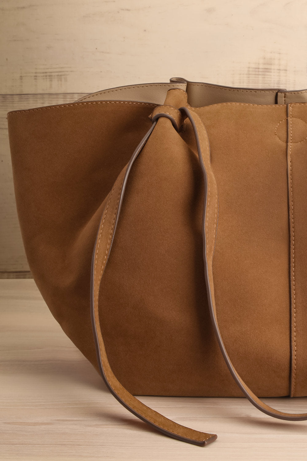 Ricotta Brown Faux Leather Handbag | La petite garçonne front