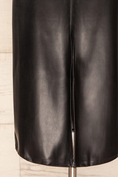 Rihanna Black Faux Leather Midi Pencil Skirt | La petite garçonne  bottom