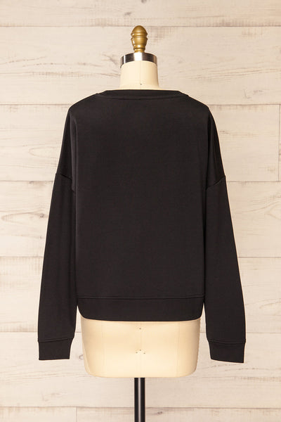 Rikuzen Black Oversized Sweater | La petite garçonne back view