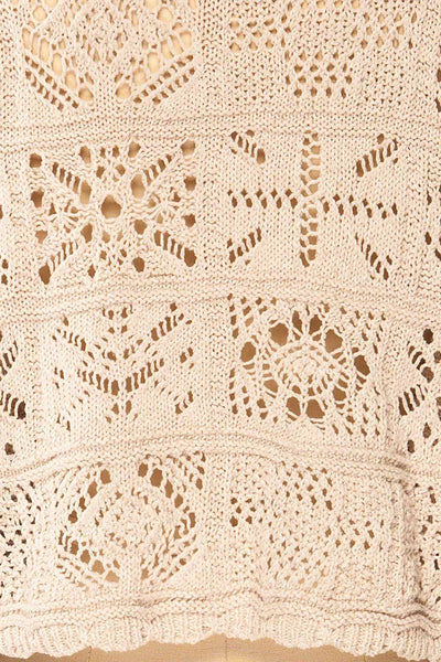 Ripson Taupe Cropped Crochet Cardigan | La petite garçonne fabric