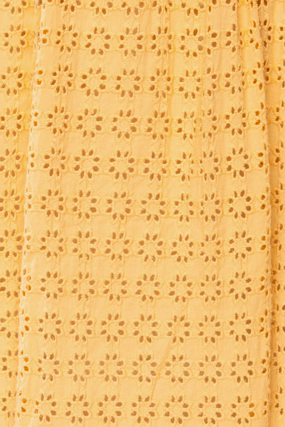 Risborough Yellow Boxy Top w/ Openwork Embroidery | La petite garçonne fabric 