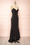 Rita Black Mermaid Dress w/ Thin Straps | Boutique 1861 side view