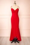 Rita Red Mermaid Dress w/ Thin Straps | Boutique 1861 front view