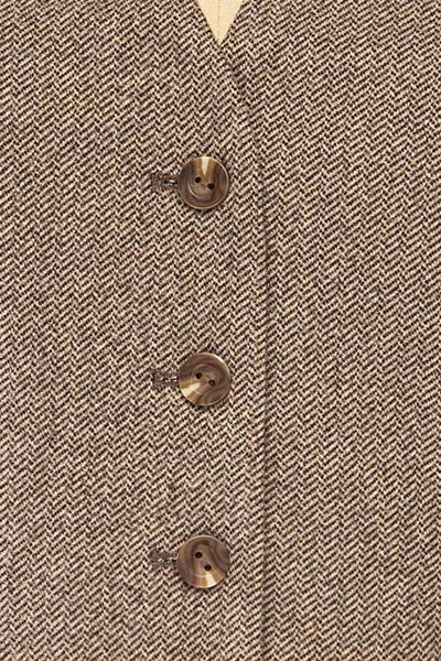 Rizhao Cropped Chevron Waistcoat | La petite garçonne  fabric