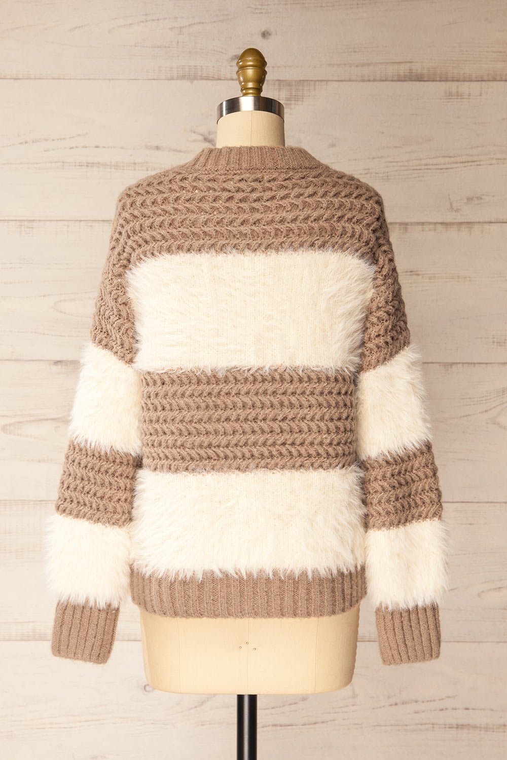 Rochefort Striped Fuzzy Knit Sweater | La petite garçonne back view