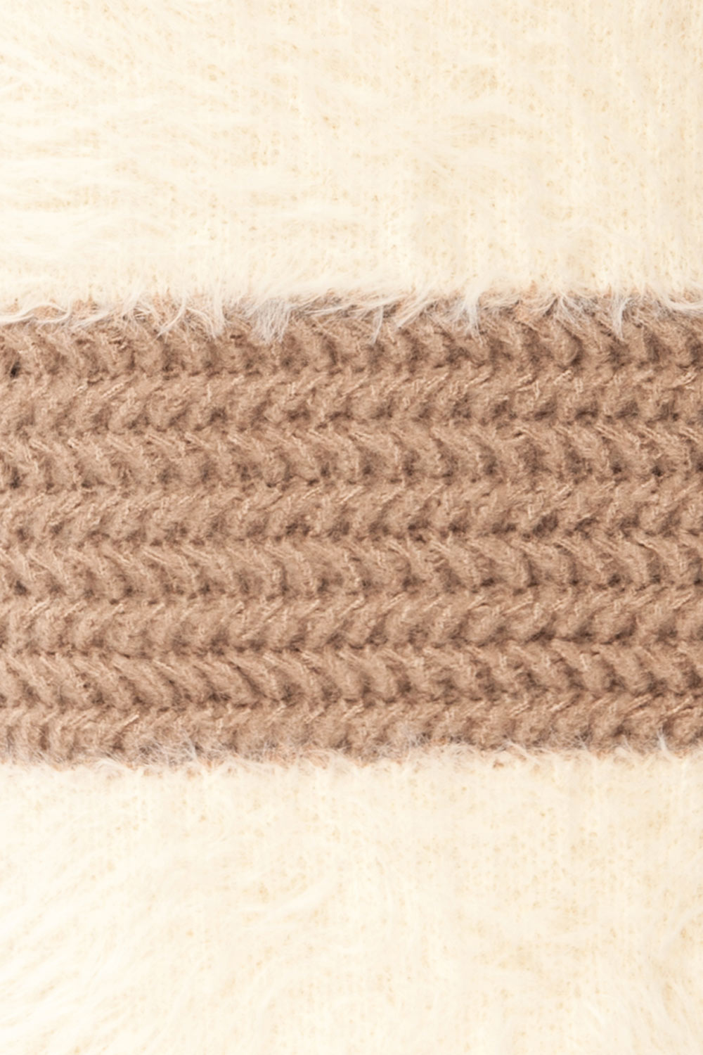 Rochefort Striped Fuzzy Knit Sweater | La petite garçonne fabric 