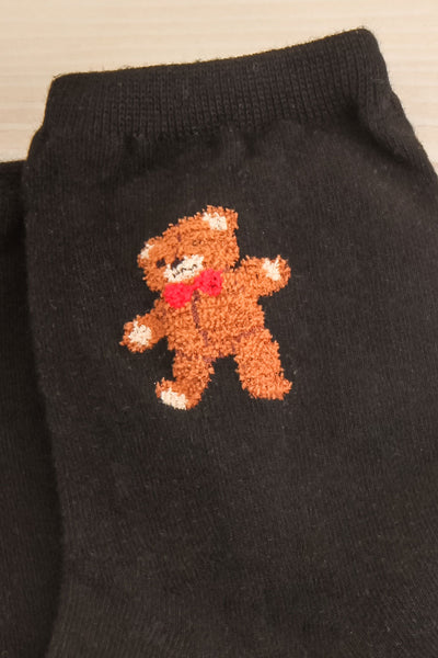Rocky Crew Socks w/ Fuzzy Teddy Bear Detail | Boutique 1861 close-up