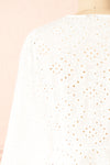 Romilly White Openwork Lace Long Sleeve Top | Boutique 1861 back close-up